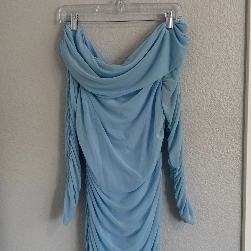 PrettyGarden Long Sleeve light Blue Maxi Dress - Picture 3 of 8